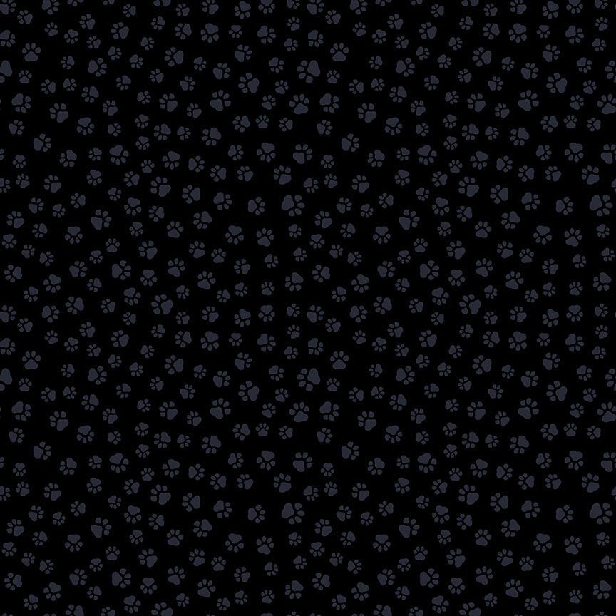 Black Monochrome - Paw Prints - STELLA-P2318 BLACK