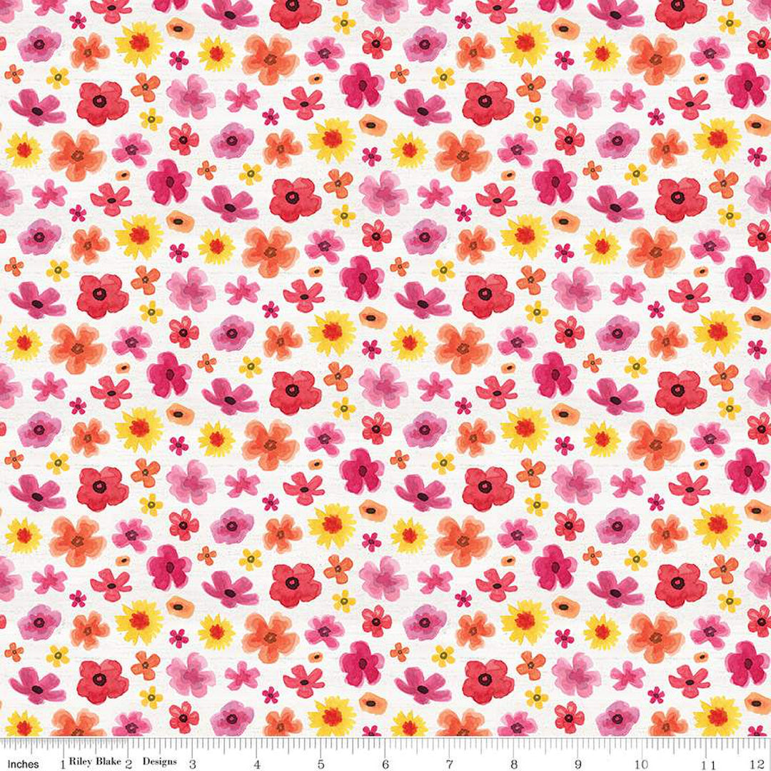 Monthly Placemats February - Flower Toss - C12403-WHITE