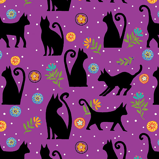 Folktown Cats - Garden Cats Purple - 13272-66