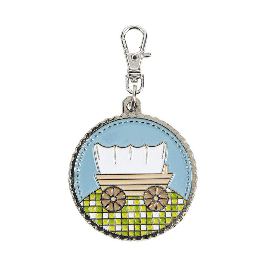 Lori Holt Prairie Covered Wagon Enamel Happy Charm - ST-25519
