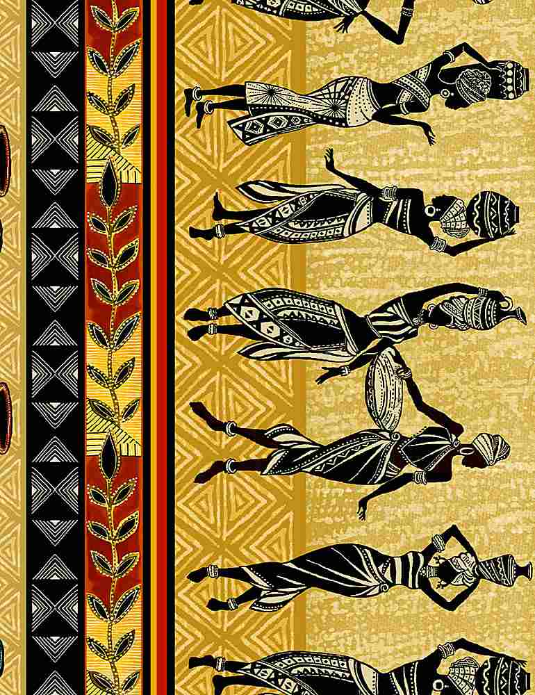 African Women - African Women 11" Stripe - KENTA-CD1639 GOLD