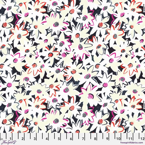 Fresh Picked - Sketch Book Daisies, White - PWSH002.WHITE