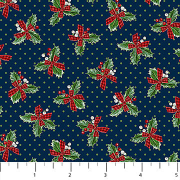 Christmas Traditions - Mini Holly - 24552-49 Navy Multi