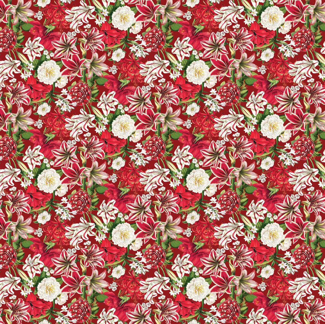Merry Christmas - Packed Christmas Floral - 24632-24 RED MULTI