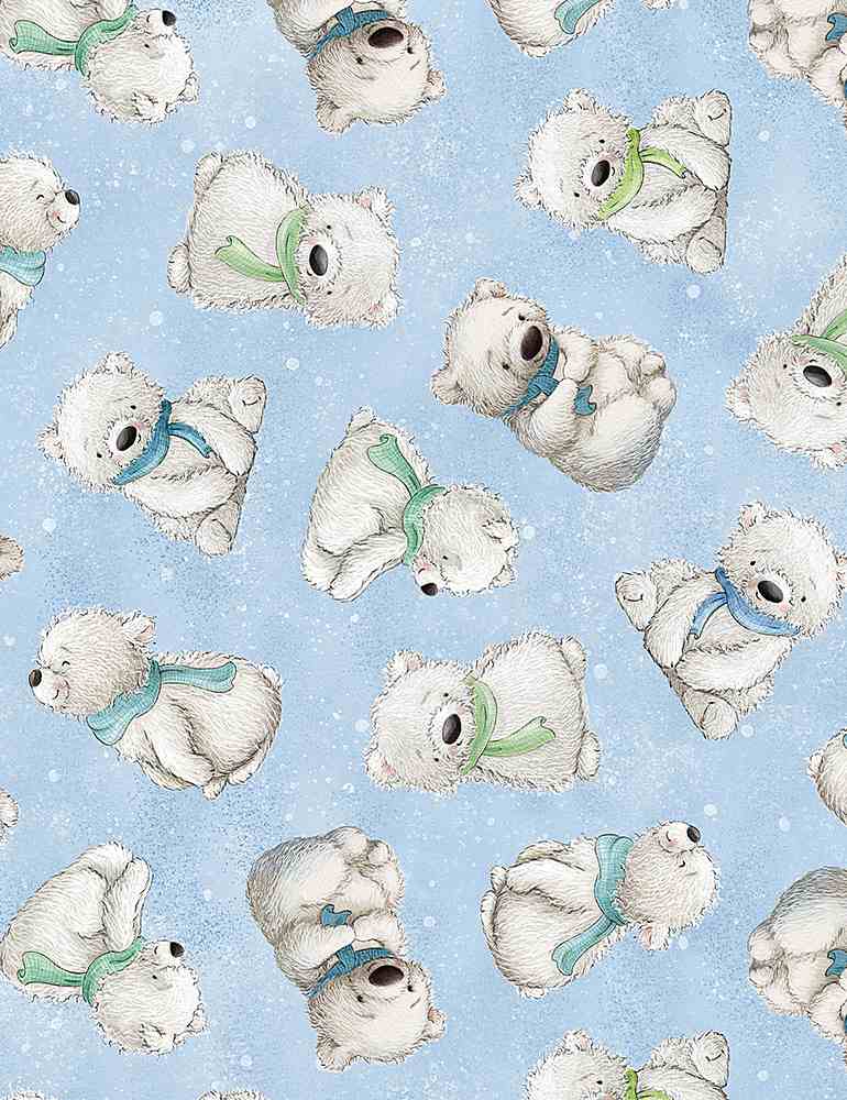 Arctic Nights - Tossed Polar Bears Sky - BUNNIES-C1140 SKY