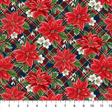 Christmas Traditions - Poinsettia - 24548-49 Navy Multi