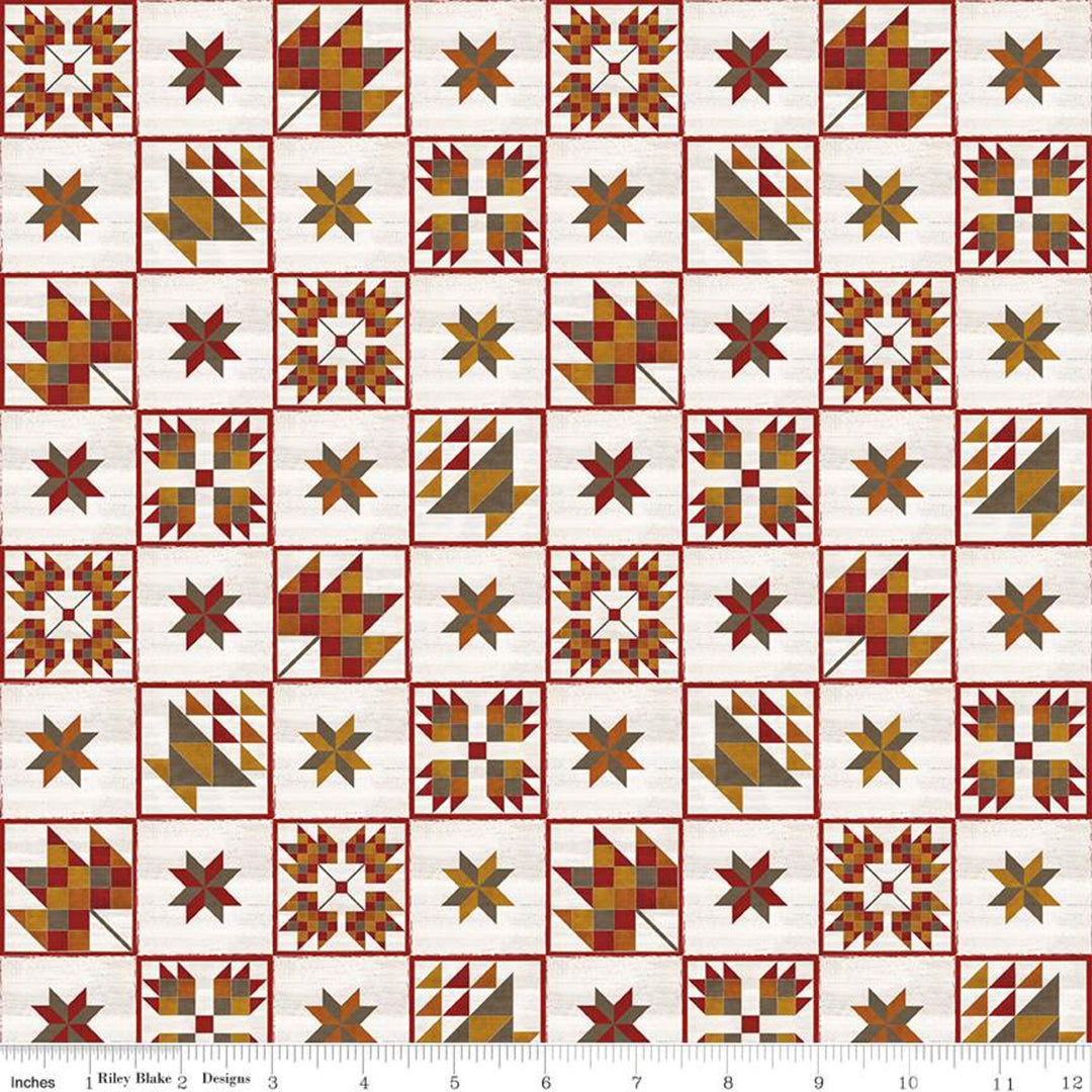 Fall Barn Quilts - Blocks Parchment - C12201-PARCHMENT