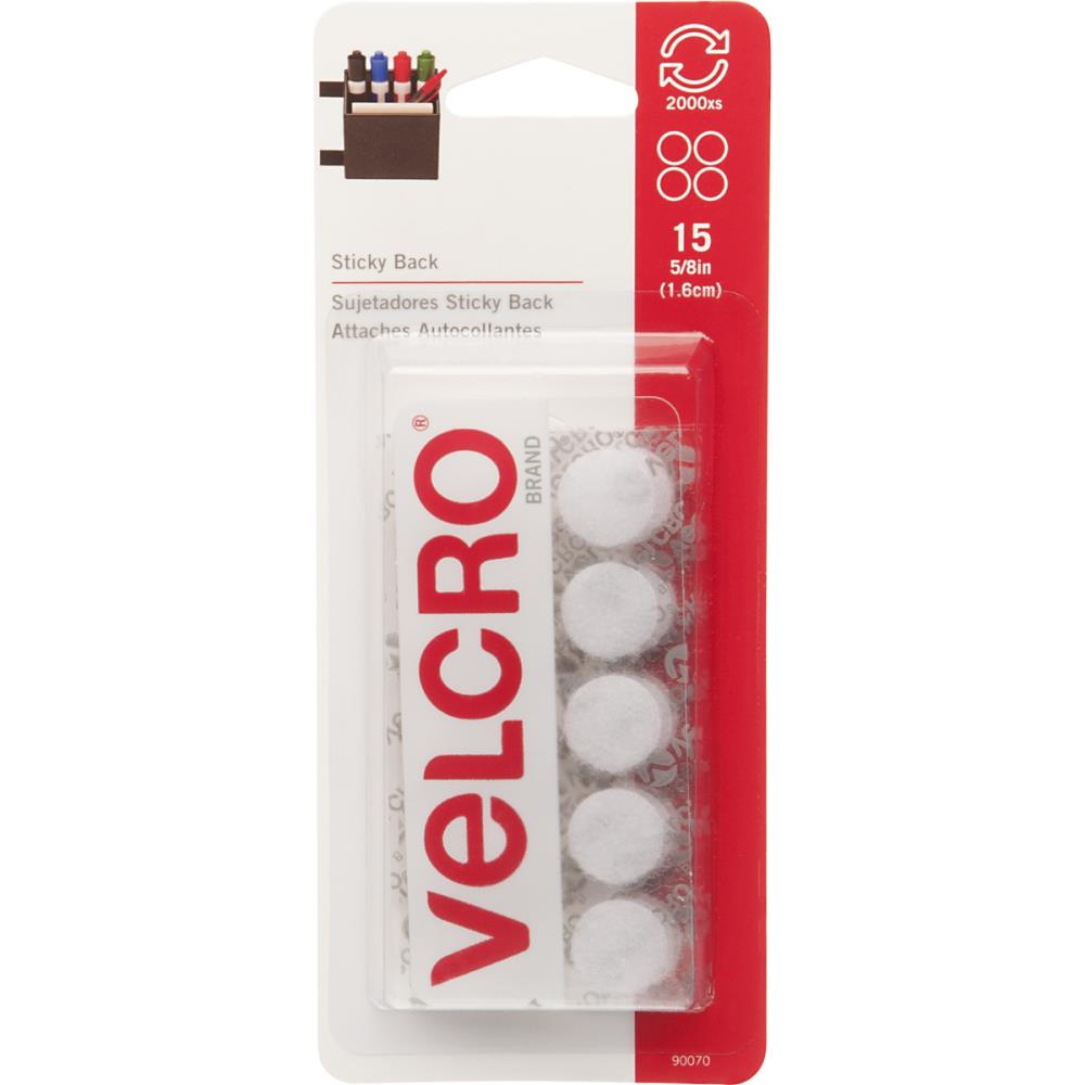 Velcro 5/8" Sticky Back Circles - package of 15