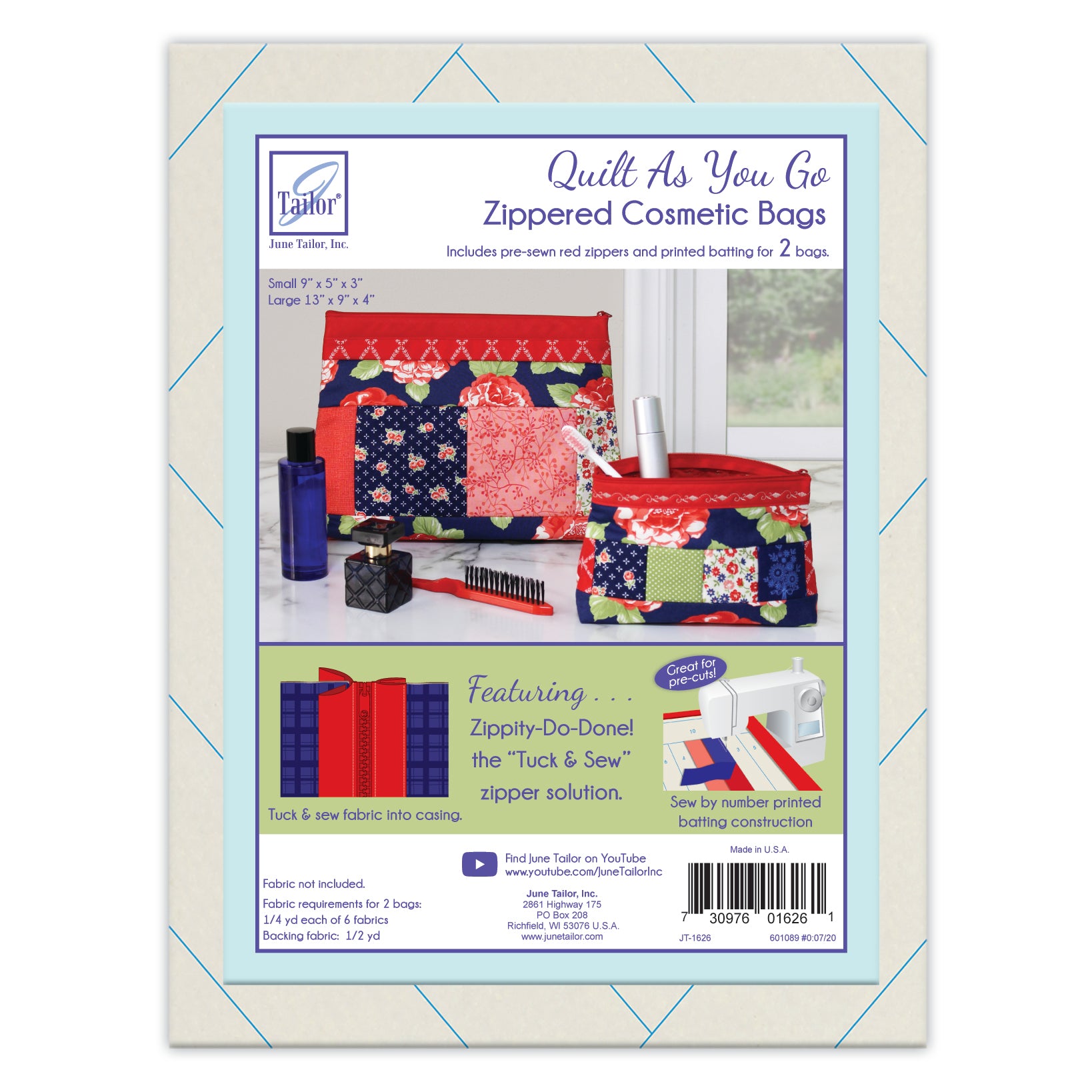 How to Make an Easy Quilt As You Go Project Bag! Zippity-Do-Done Project  Bags by June Tailor 