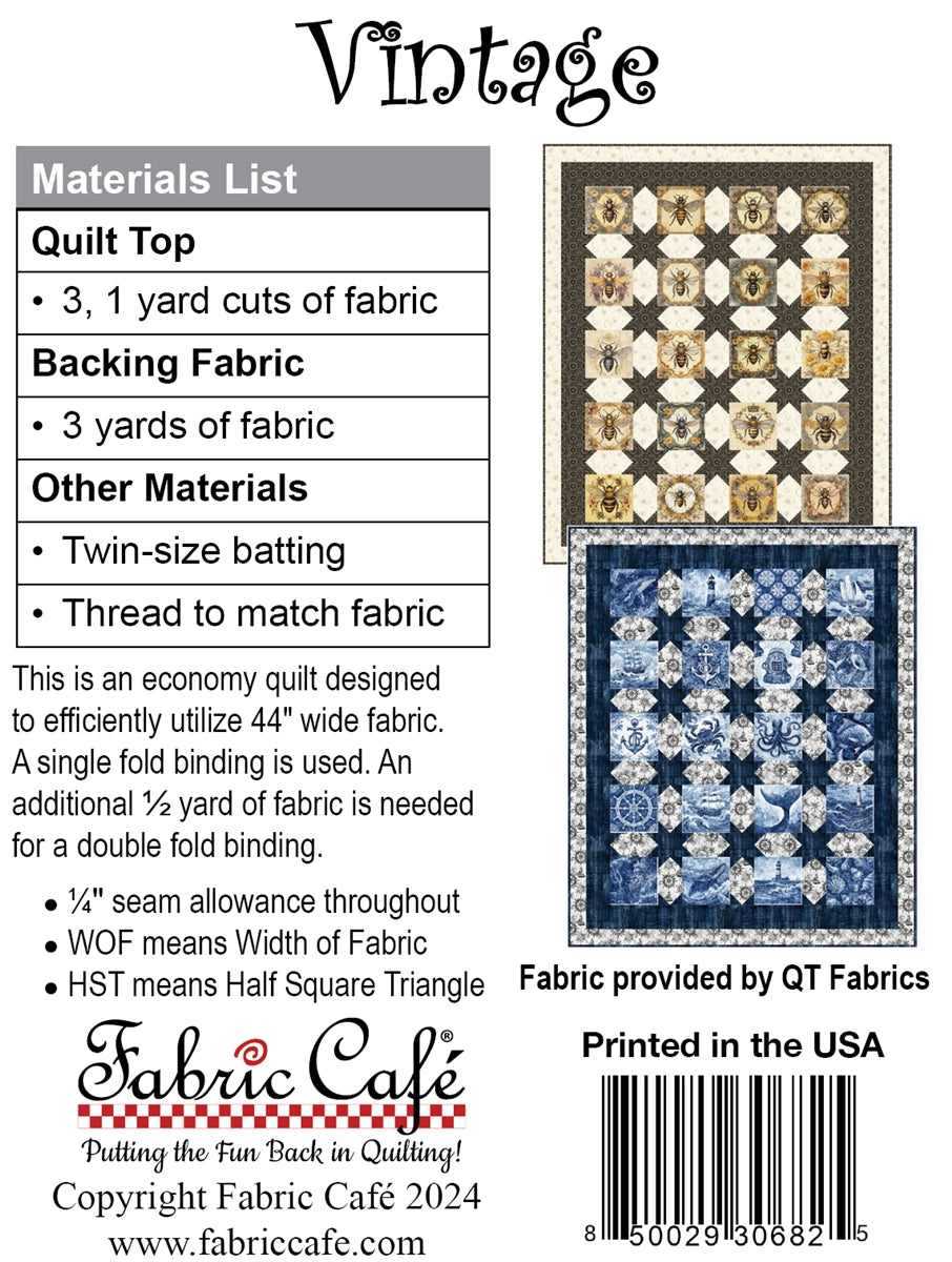 Vintage - 3 yard Quilt Pattern