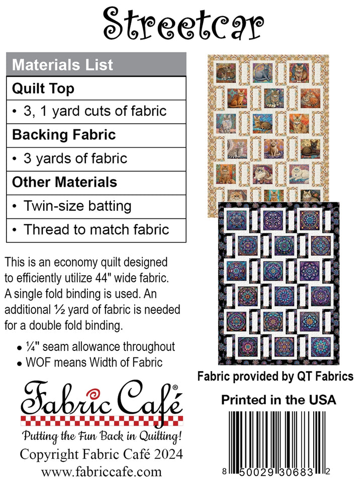 Streetcar - 3 yard Quilt Pattern
