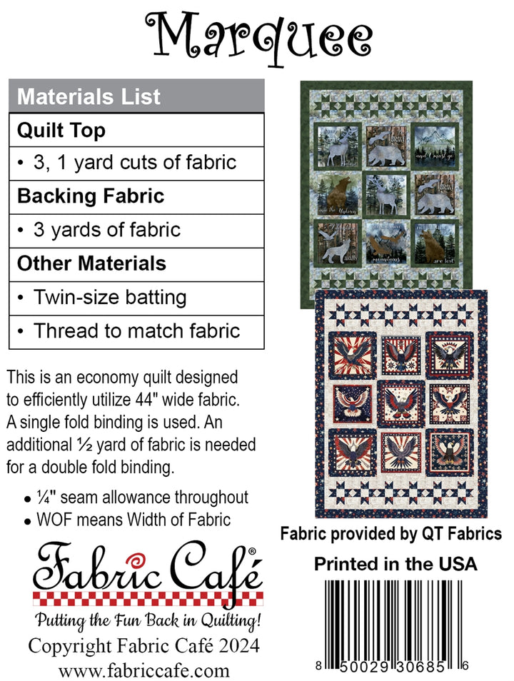 Marquee - 3 yard Quilt Pattern