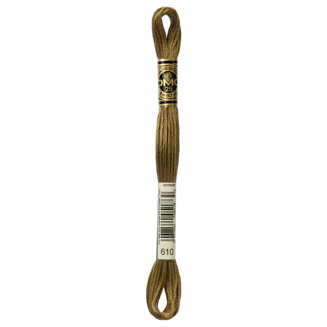 DMC 6 Strand Embroidery Floss - 610 Drab Brown