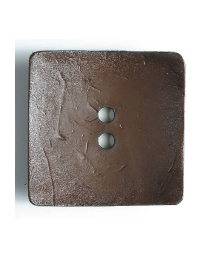 Dill Button 60mm Square - Dark Brown