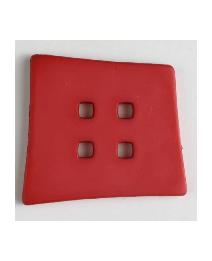 Dill Button 55mm Square 4 Hole - Red 405505