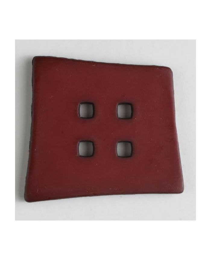 Dill Button 55mm Square 4 Hole - Wine Red 405506