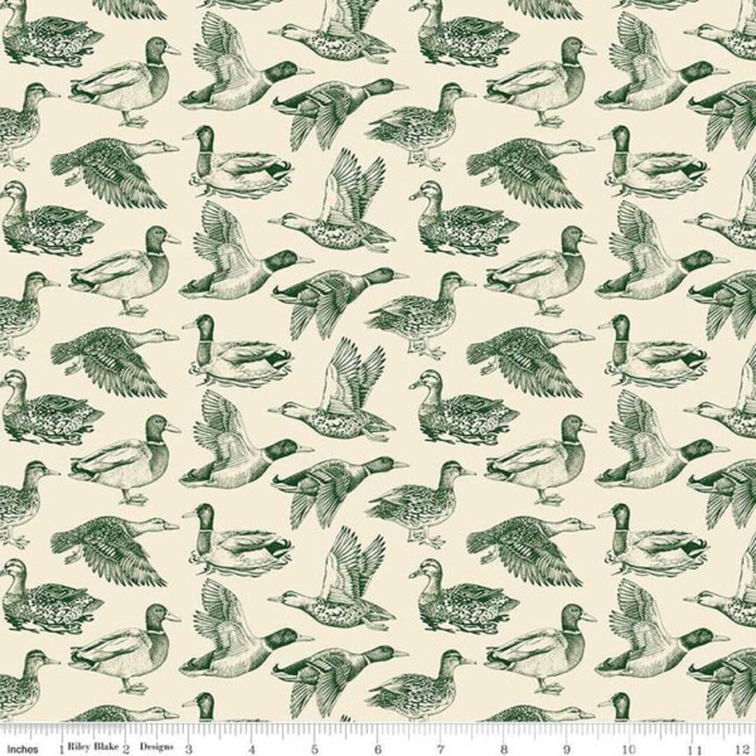Plaid-Venture Club - Ducks, Cream - C17040