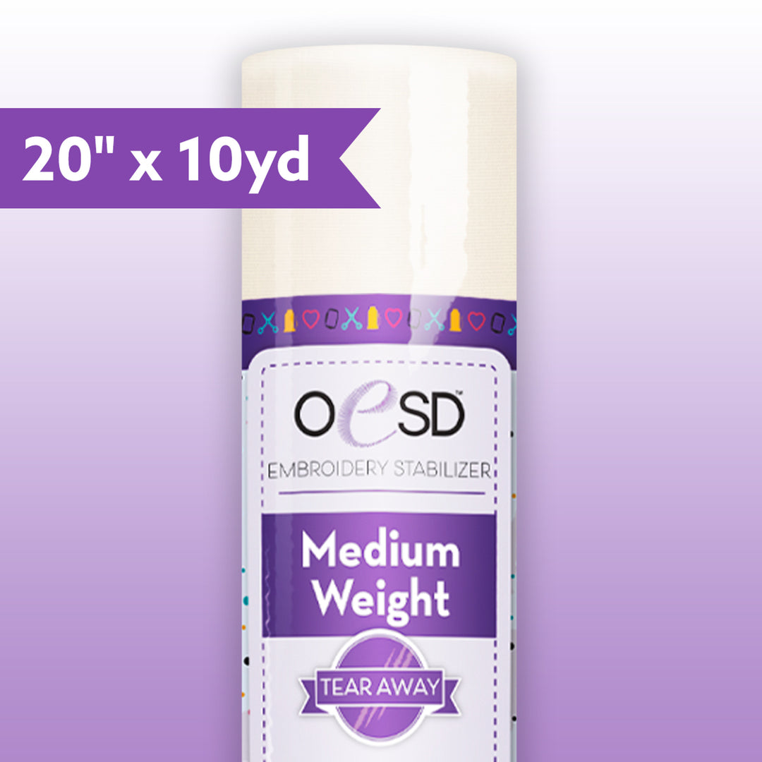 Medium Weight - Tear Away Stabilizer, White - 20" x 10yds