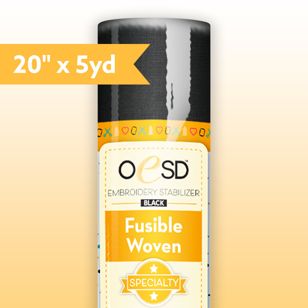 Fusible Woven - Cut Away Stabilizer, Black - 20" x 5yds