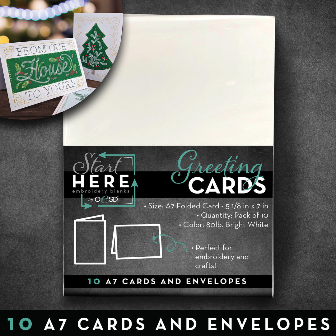 Blank Greeting Cards and Envelopes - Size A7, pack of 10