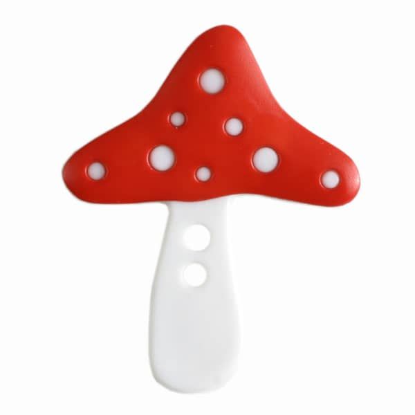 Dill Button 25mm - Small Mushroom - Red