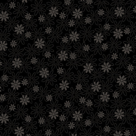 Quilting Illusions - Stencil Floral, Black - 21516-J