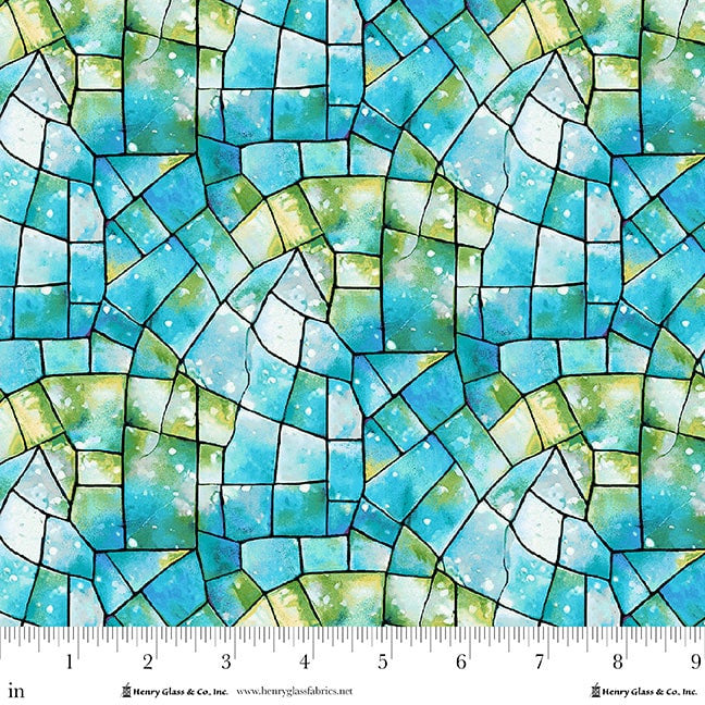 Wide Back - Kaleidoscope 108" - Kaleidoscope, Turquoise - 2178-76