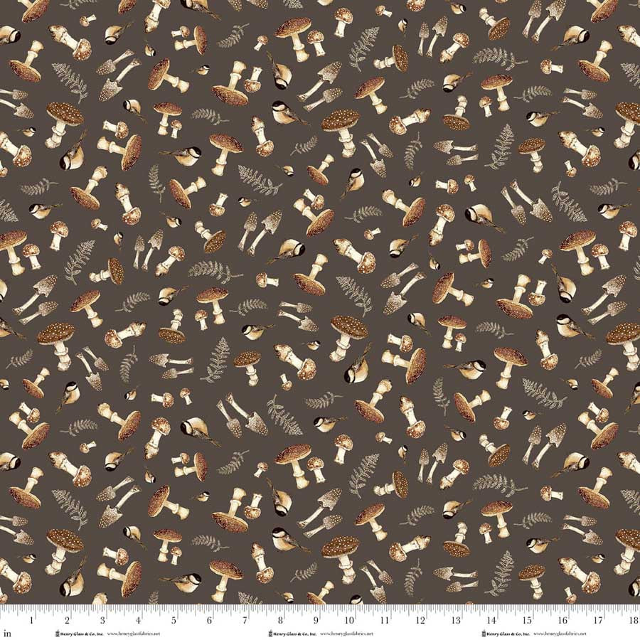 Whimsical Woods - Mushrooms, Brown - Q-2236-33