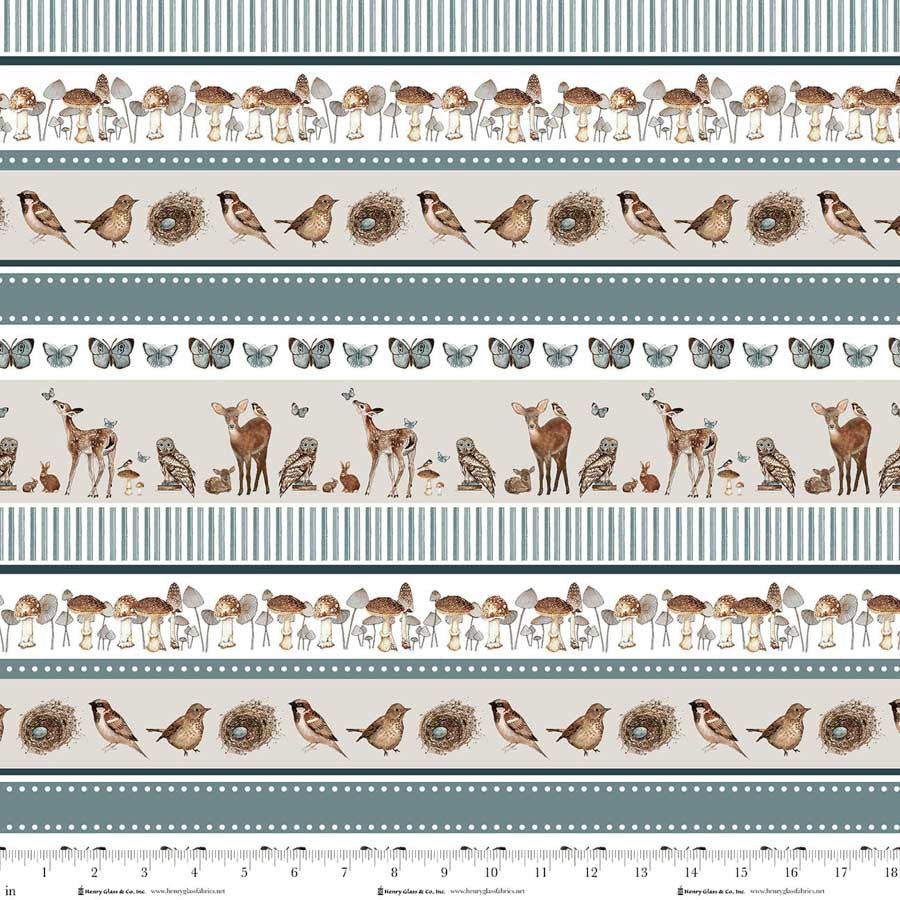 Whimsical Woods - Novelty Stripe, Brown - Q-2237-11