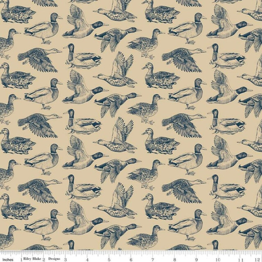 Plaid-Venture Club - Ducks, Tan- C17040