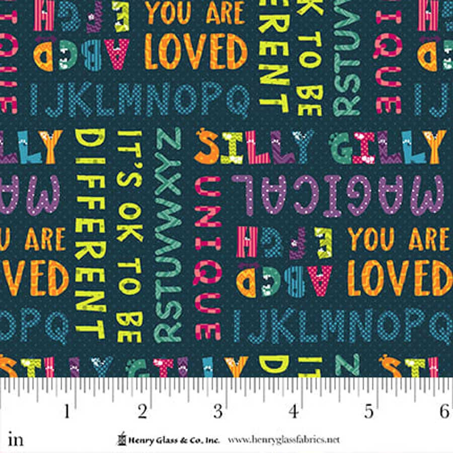 Silly Gilly Returns - Word Print, Navy - 2347-77