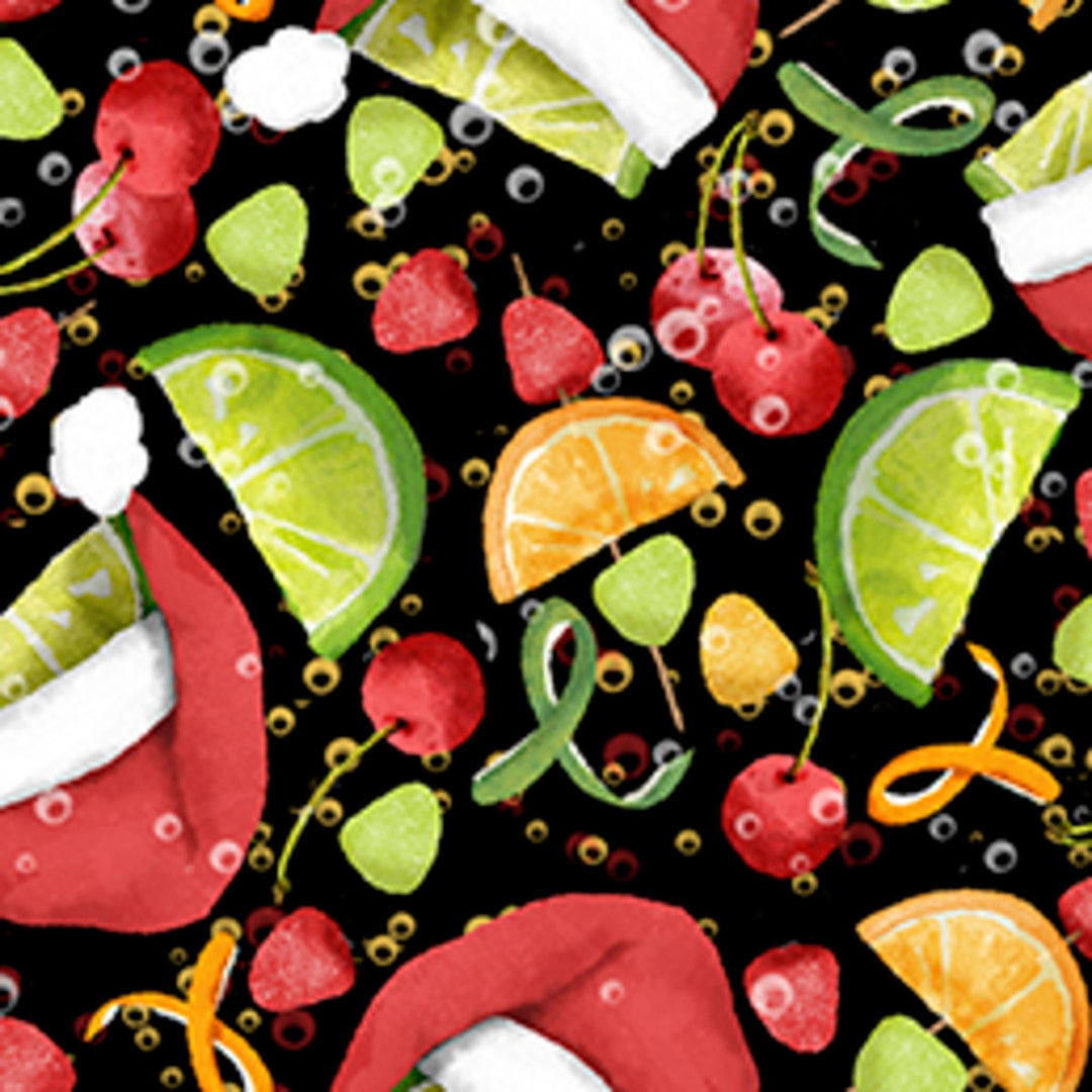 Happy Alcoholidays - Santa's Fruit Fiesta, Black - 24570-BLK