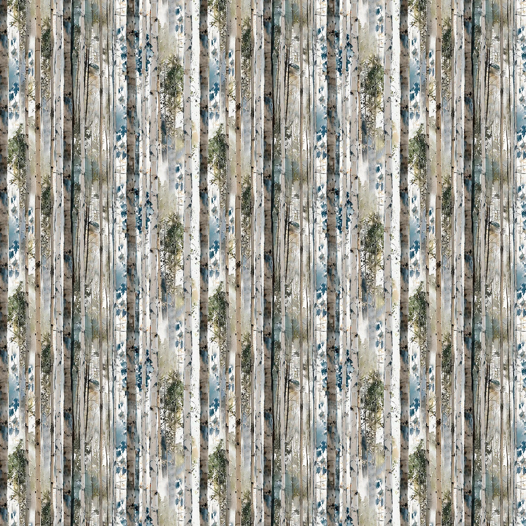 Blue Autumn - Rustic Birch, Multi-Color - 24591-MLT