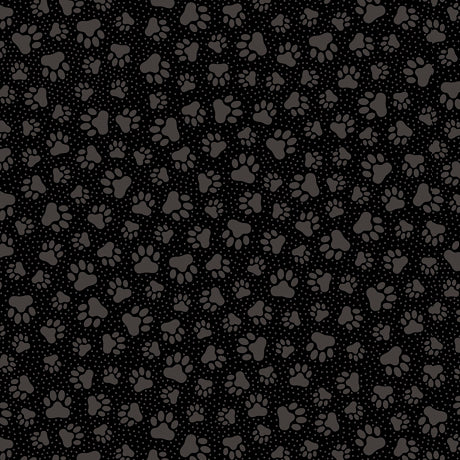 Quilting Illusions - Paw Prints, Black - 26762-J