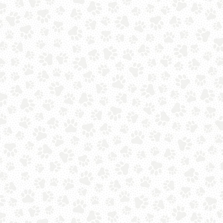 Quilting Illusions - Paw Prints, White - 26762-Z