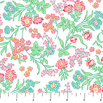 Quilting in Bloom - Floral Trail, White Multi - 28834-10