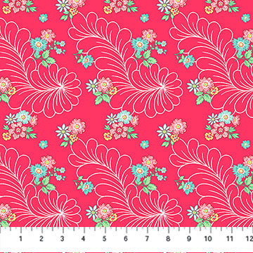 Quilting in Bloom - Feather Floral, Red Multi - 28836-24