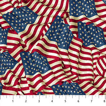 Stars and Stripes 14 - Flags, Beige Multi - 29043-12