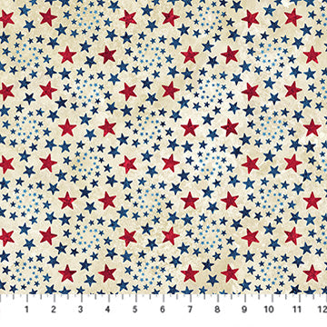 Stars and Stripes 14 - Pinwheel Stars, Beige Multi - 29048-12