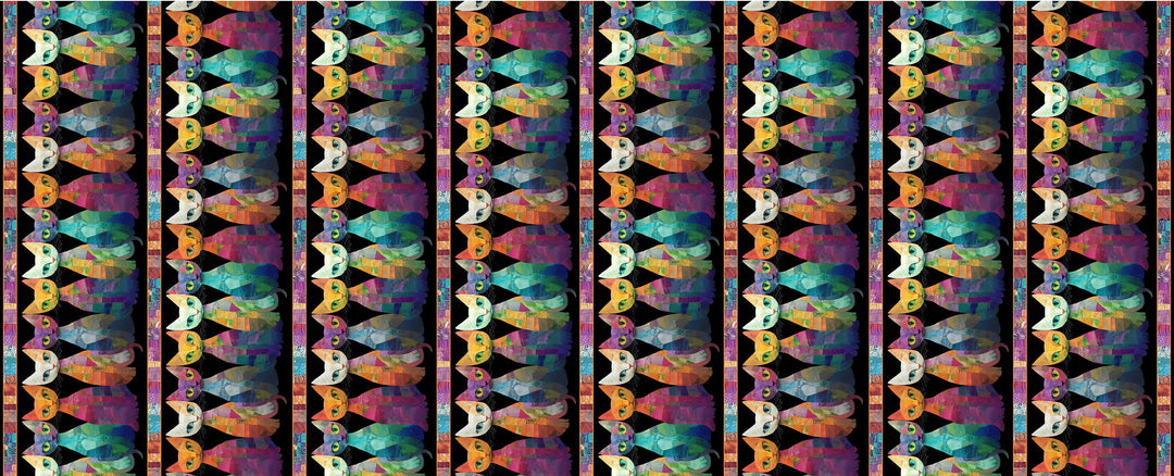 Sophisticat - Quilt Cats 11" Stripes, Black - CAT-CD4005