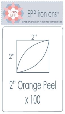 EPP Iron Ons - English Paper Piecing Templates - 2" Orange Peel - 100 per package