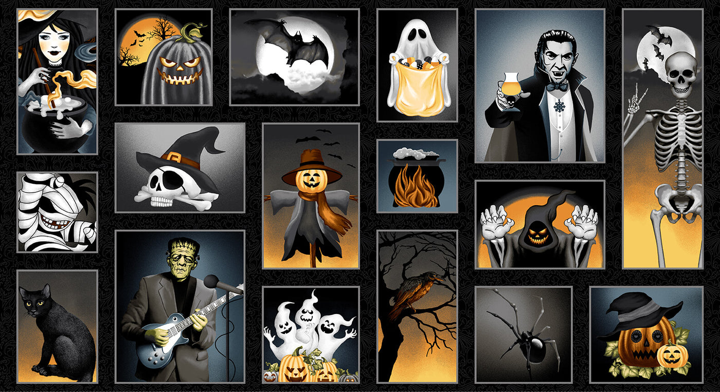 Panel 278 - Halloween Ball Character Blocks - Black 3053-99