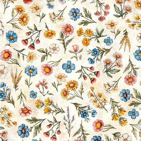 Lil Farmers - Floral Toss, Oatmeal - 31907-E