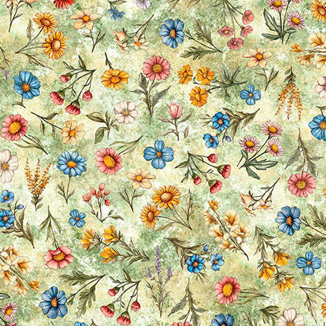 Lil Farmers - Floral Toss, Lt. Green - 31907-H