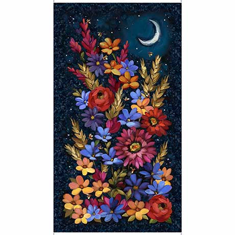Panel 598 - Midnight Petals Panel