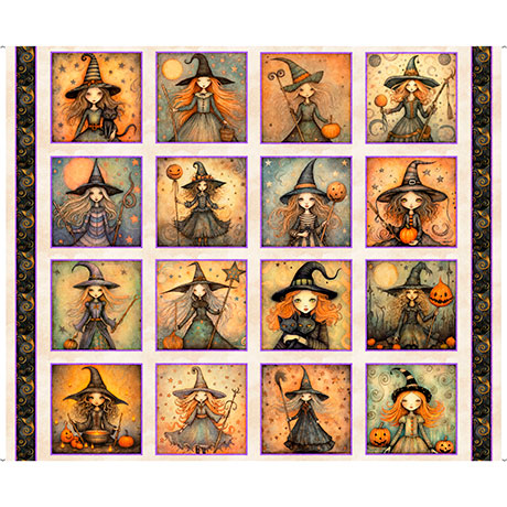 Panel 619 - Witch Picture Patches - Tan