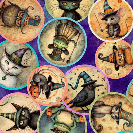 Witchypoo - Animal Witches Medallions, Purple - 31935-V