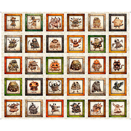 Panel 612 - Halloween Monster Picture Patches - Oatmeal