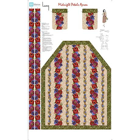 Panel 599 - Midnight Petals Apron