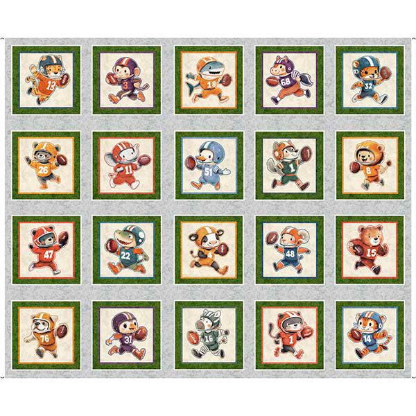 Panel 544 - Gridiron Animal Blocks - Gray